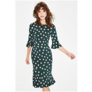 Boden Flippy Pencil Polka Dot Smart Day Dress 6 Long